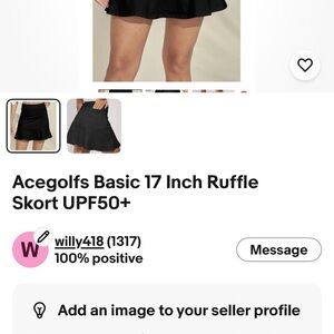Acegolfs Black Ruffle Skort